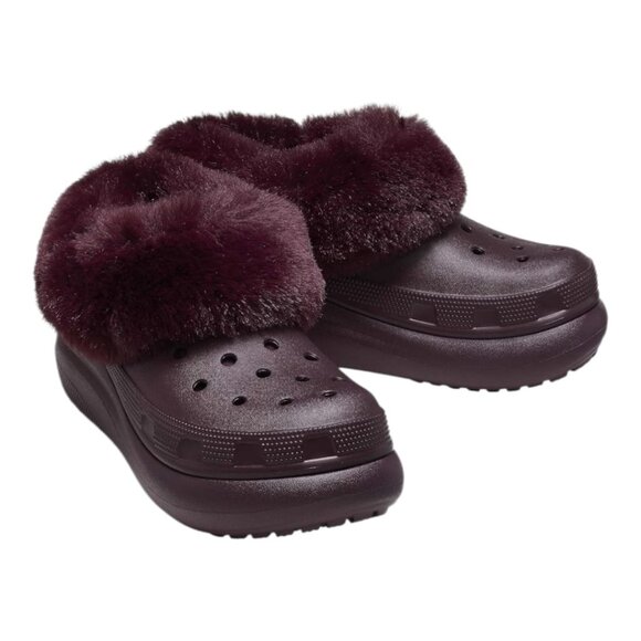 New Crocs Unisex Furever Crush - Dark Cherry - Size Men 5/ Women 7 - Picture 1 of 6